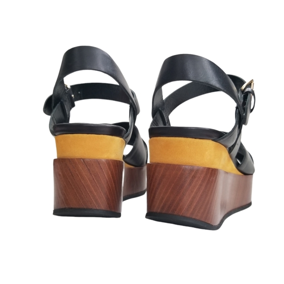 Paul Smith Black Platform Sandals Cross Over Slingback Open Toe Sandals 6.5 - Picture 6 of 15